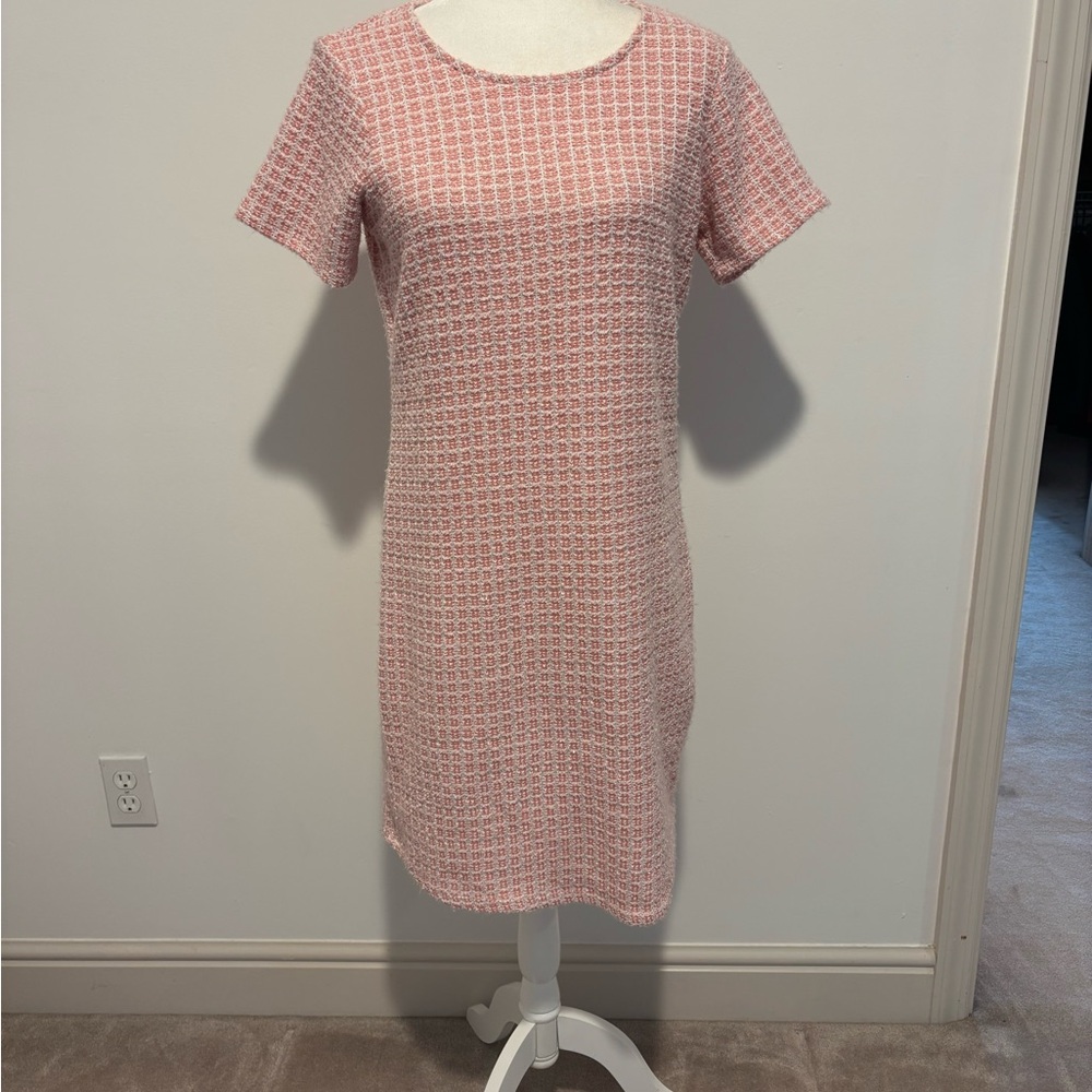 Isaac Mizrahi Elegant Pink Tweed Style Dress